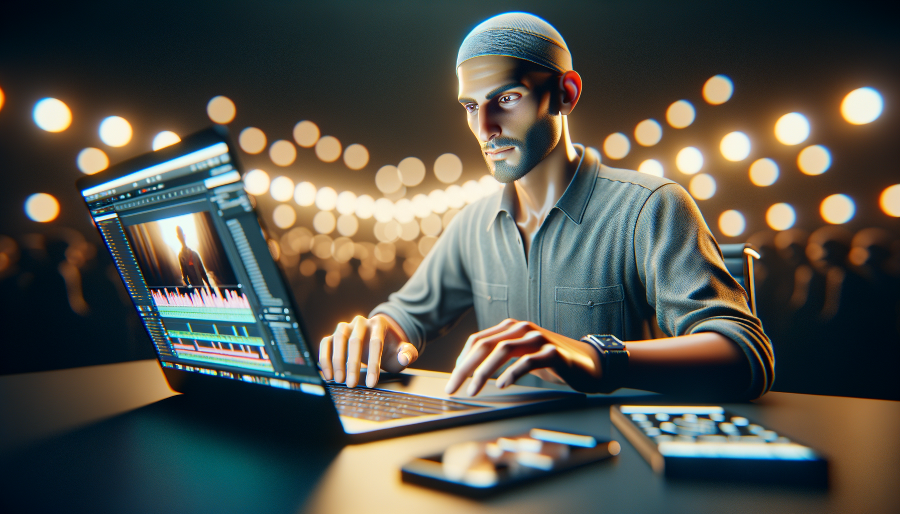 Creator editing an AI video